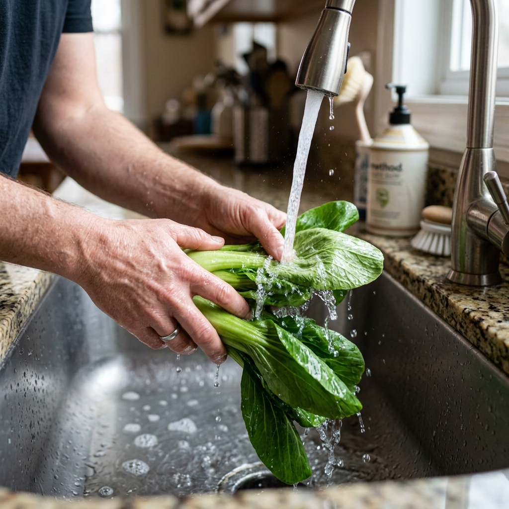 Washing Bok Choy